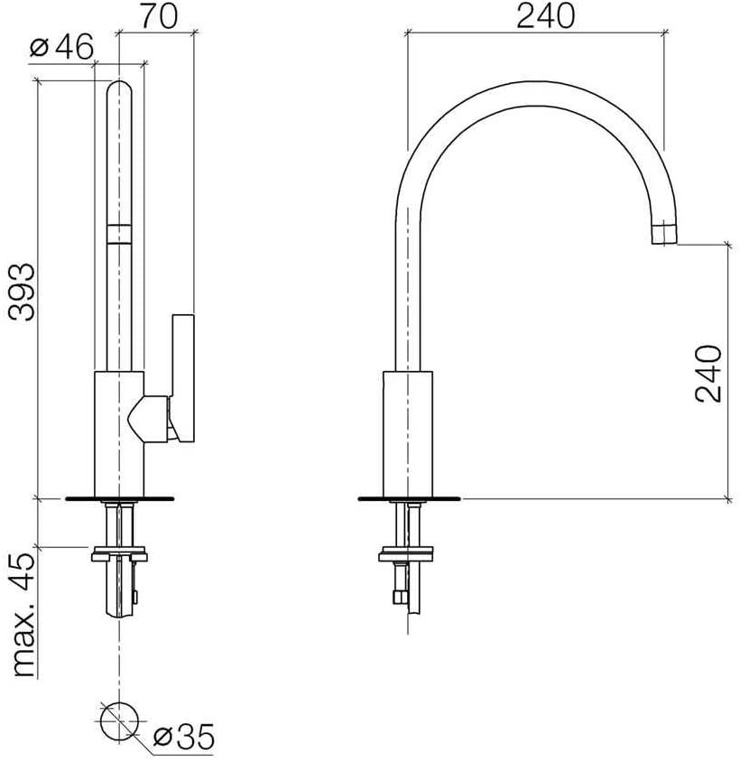 Dornbracht Tara Ultra Chrom 33 816 875-00 Hochdruckarmatur