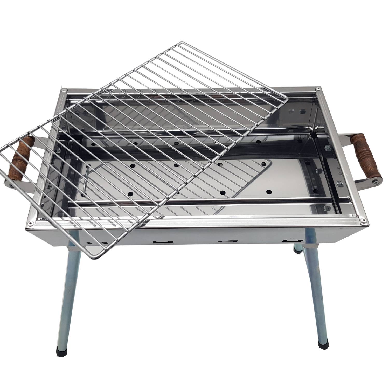 Mangal Grill Riga Edelstahl Campinggrill mit Klappbeinen Anglergrill Festivalgrill