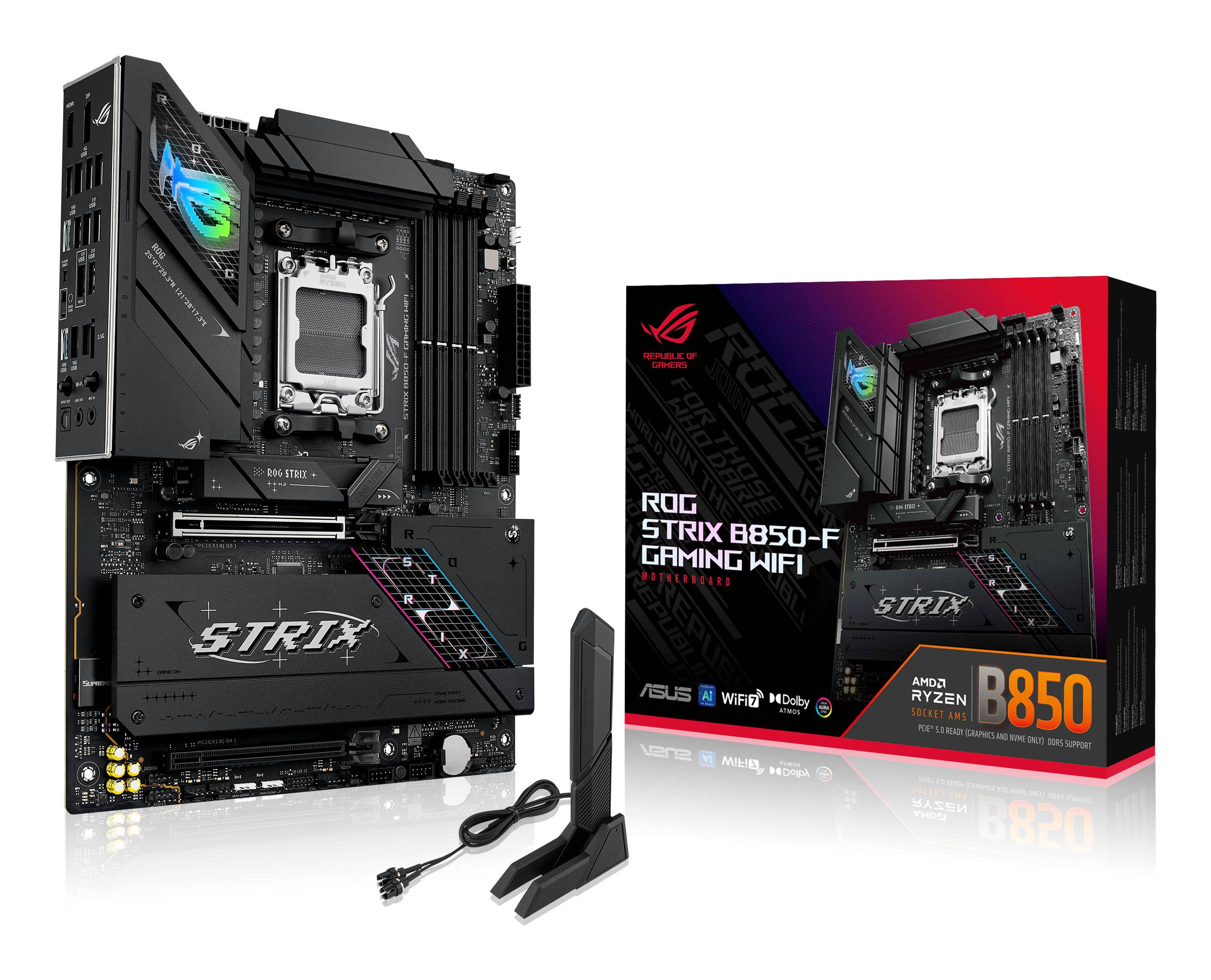 ASUS ROG STRIX B850-F GAMING WIFI - Motherboard - ATX - Socket AM5 - AMD B850 Chipsatz - USB-C 3.2 Gen 2x2, USB-C 3.2 Gen2, USB 3.2 Gen 2, USB 3.2