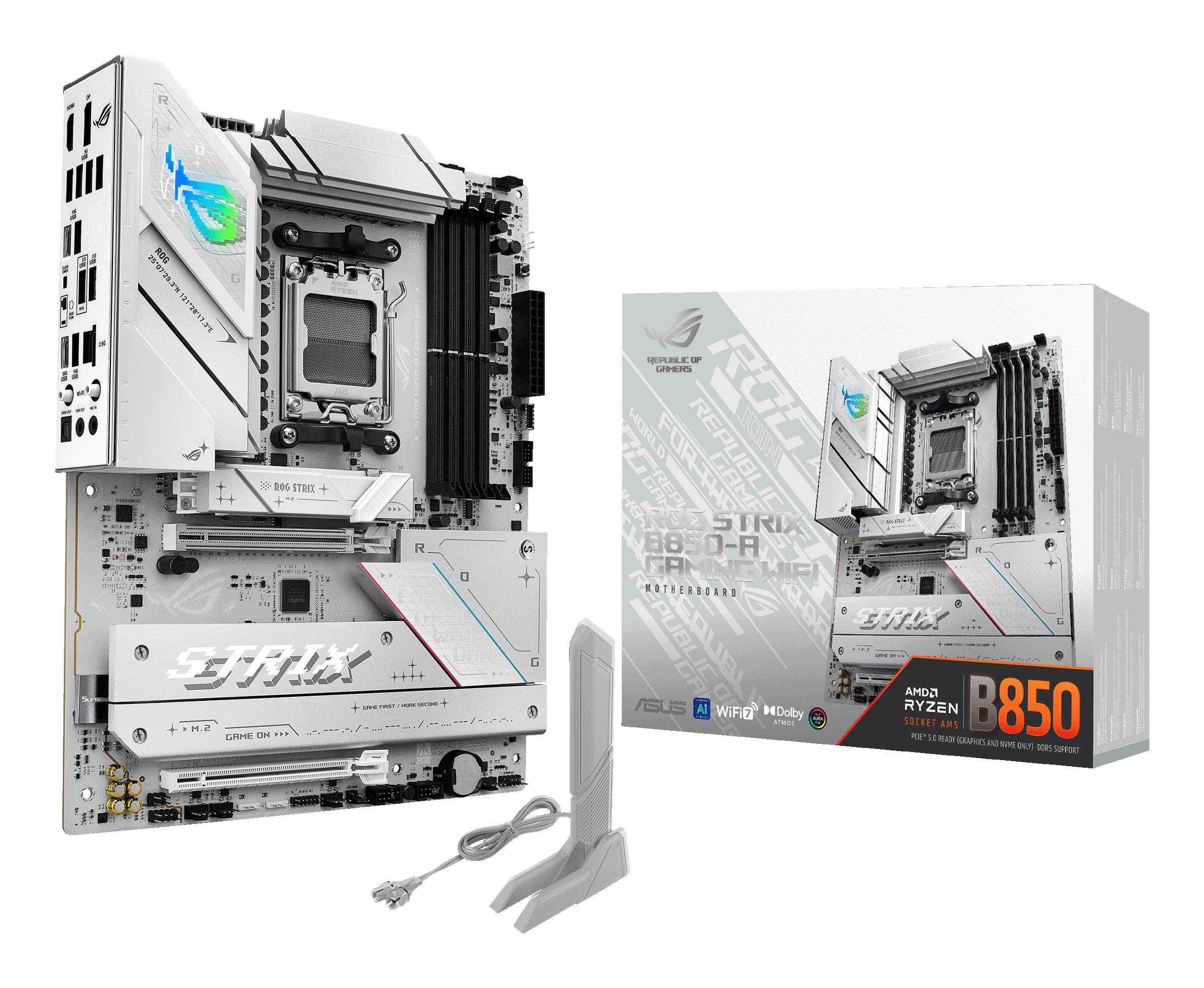 ASUS ROG STRIX B850-A GAMING WIFI - Motherboard - ATX - Socket AM5 - AMD B850 Chipsatz - USB-C 3.2 Gen 2x2, USB-C 3.2 Gen2, USB 3.2 Gen 2, USB 3.2