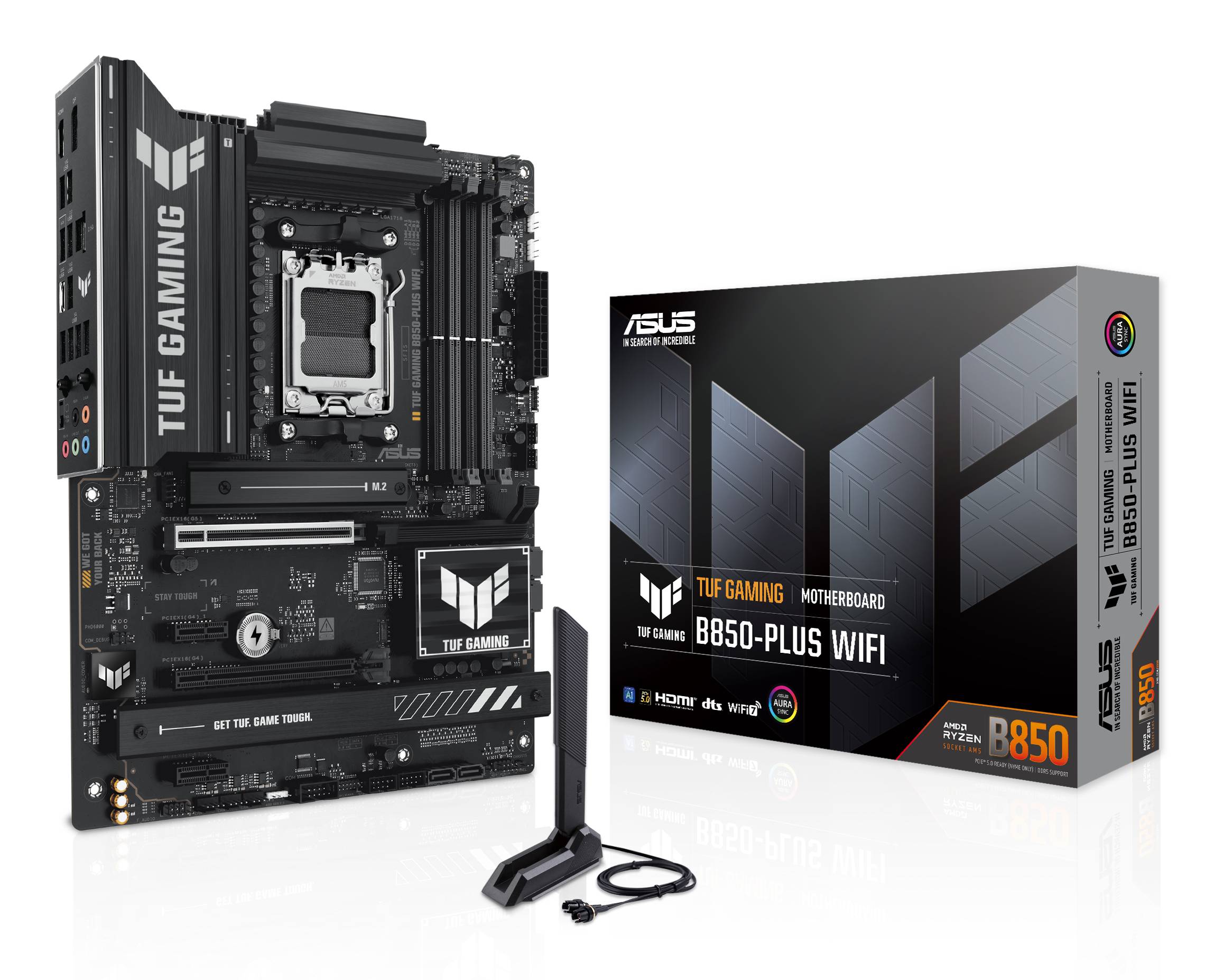 ASUS TUF GAMING B850-PLUS WIFI - Motherboard - ATX - Socket AM5 - AMD B850 Chipsatz - USB-C 3.2 Gen 2x2, USB-C 3.2 Gen2, USB 3.2 Gen 2, USB 3.2 Gen