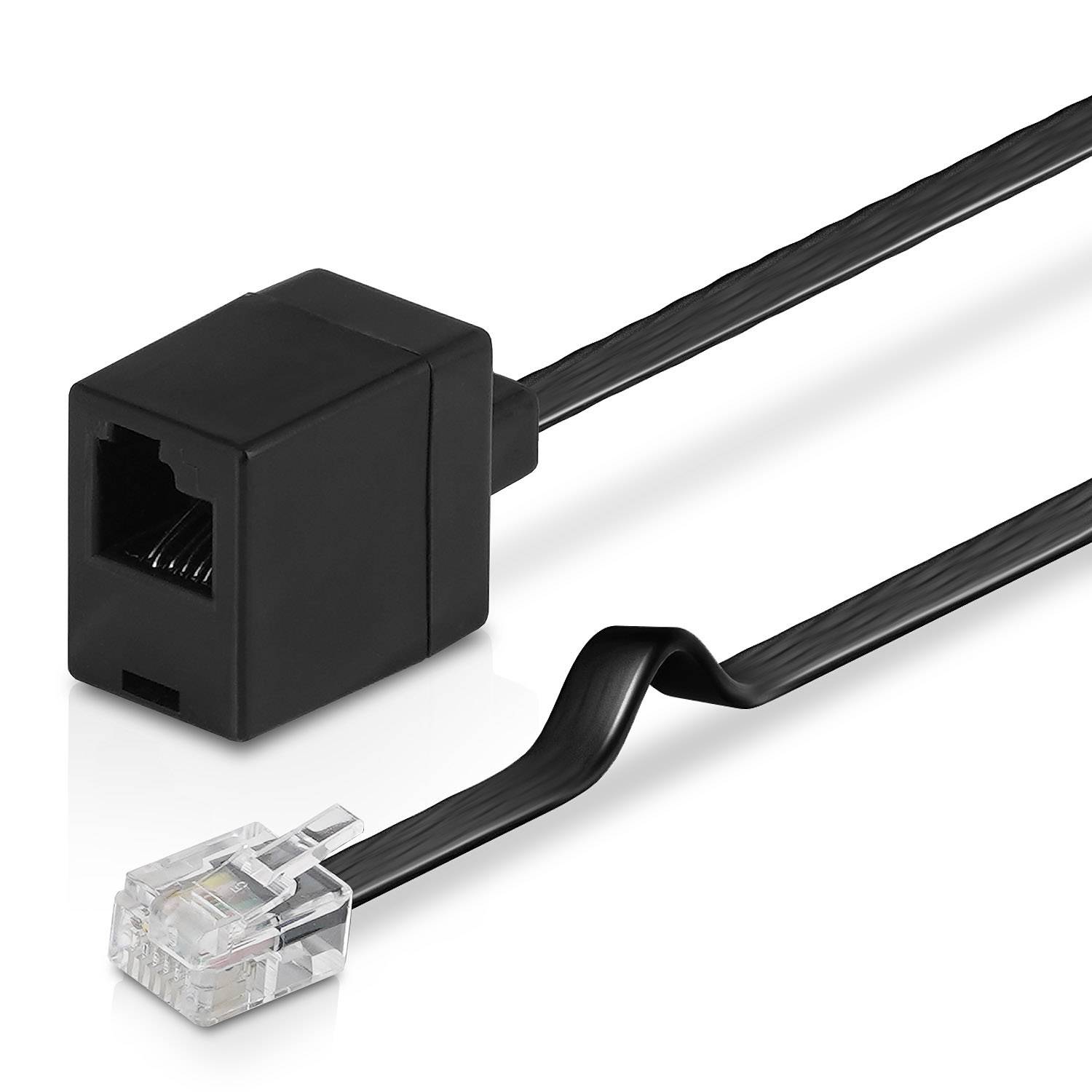 Wicked Chili Verlängerungskabel 3,0m für Thrustmaster Racing Wheel zu Pedale, Spezialstecker RJ12 DEC 6P6C mit Kabel und Buchse, Verlängerung Lenkr