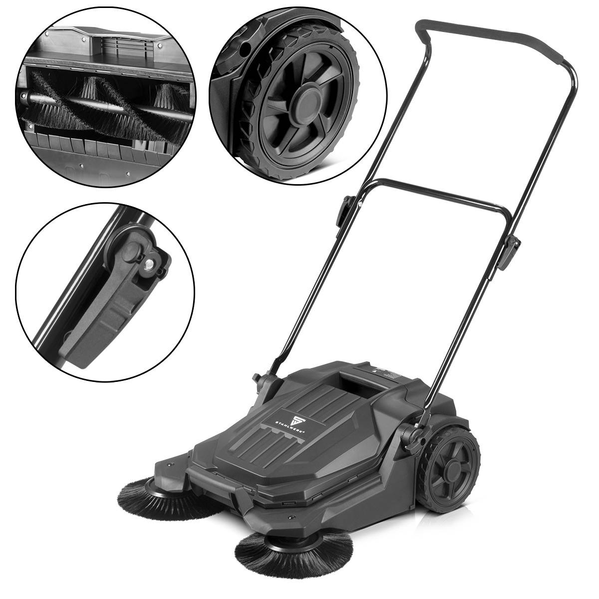 STAHLWERK Kehrmaschine SL-20 ST mit 650 mm Kehrbreite und 20 l Fassungsvermögen