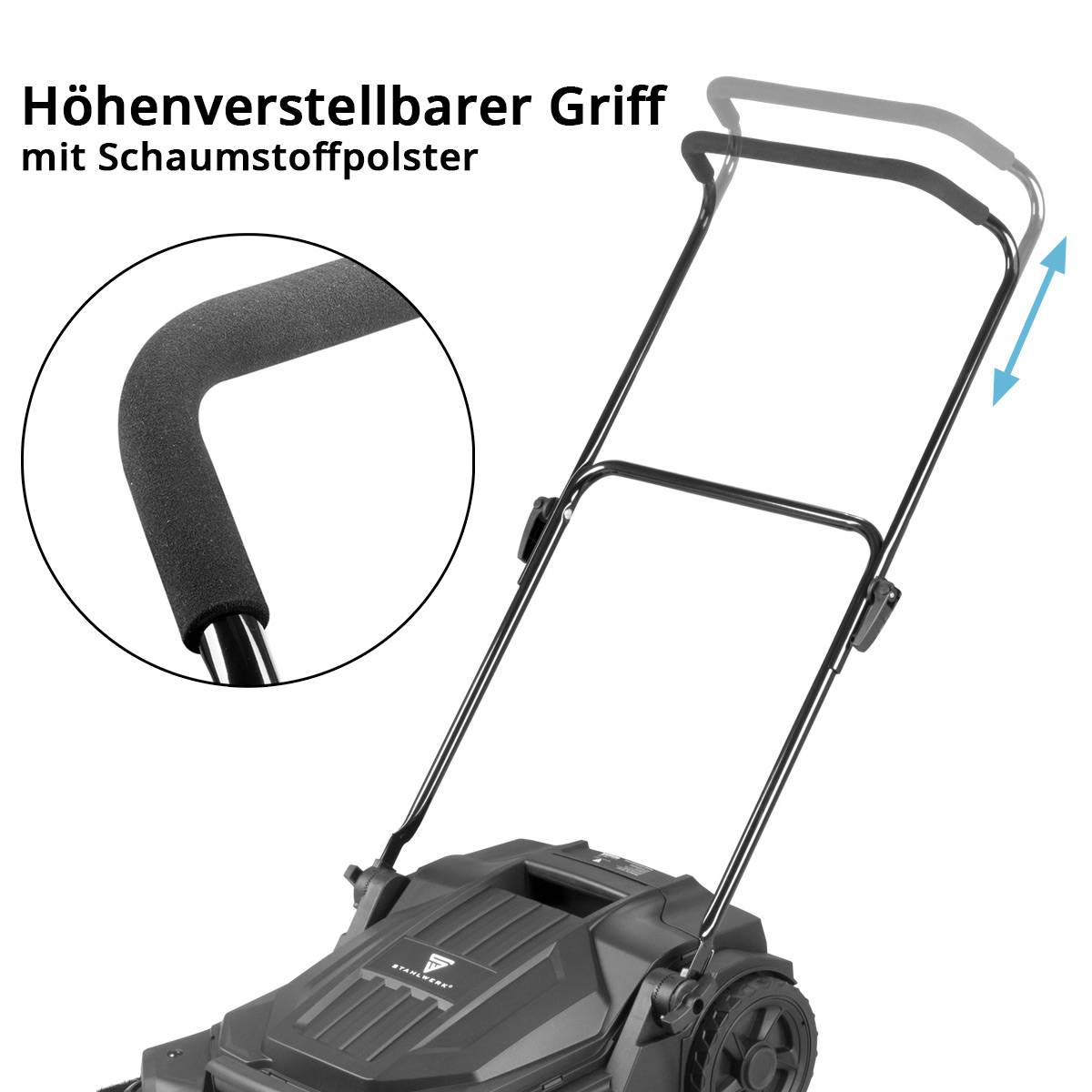 STAHLWERK Kehrmaschine SL-20 ST mit 650 mm Kehrbreite und 20 l Fassungsvermögen