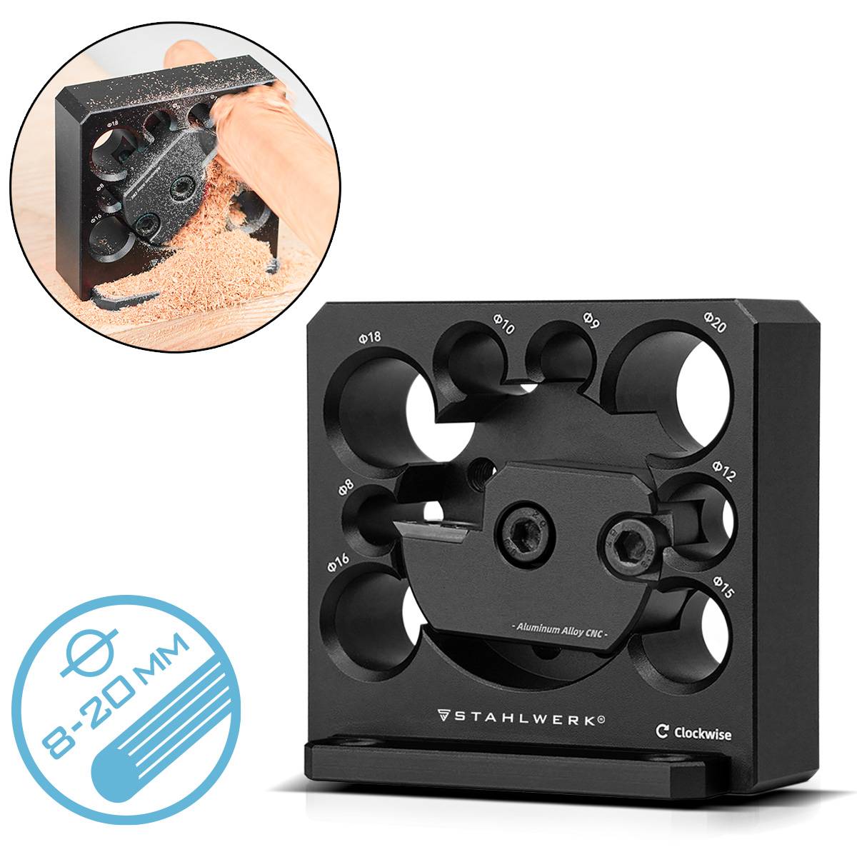 STAHLWERK Dübelmacher 8 / 9 / 10 / 12 / 15 / 16 / 18 / 20 mm Rundstabfräser