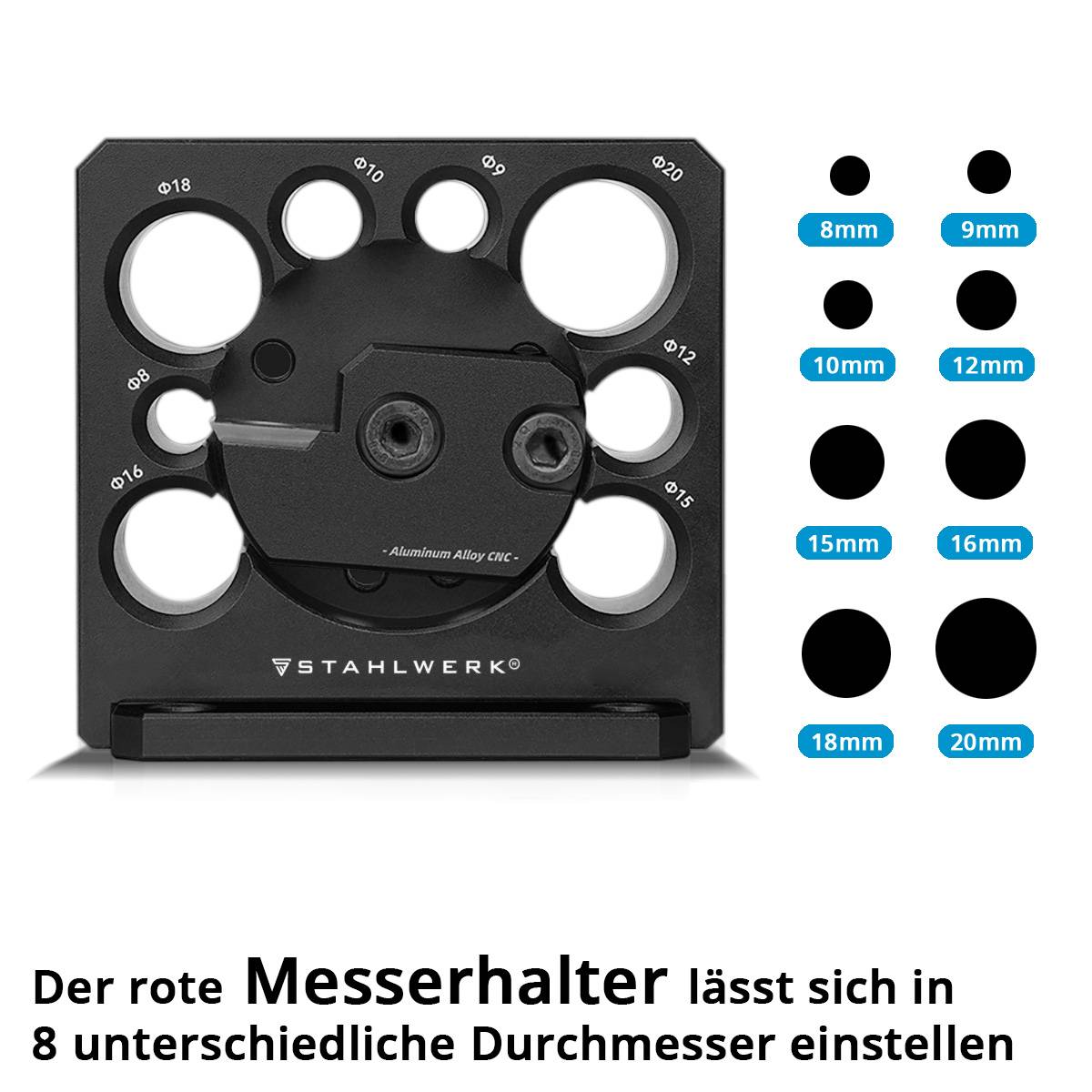 STAHLWERK Dübelmacher 8 / 9 / 10 / 12 / 15 / 16 / 18 / 20 mm Rundstabfräser