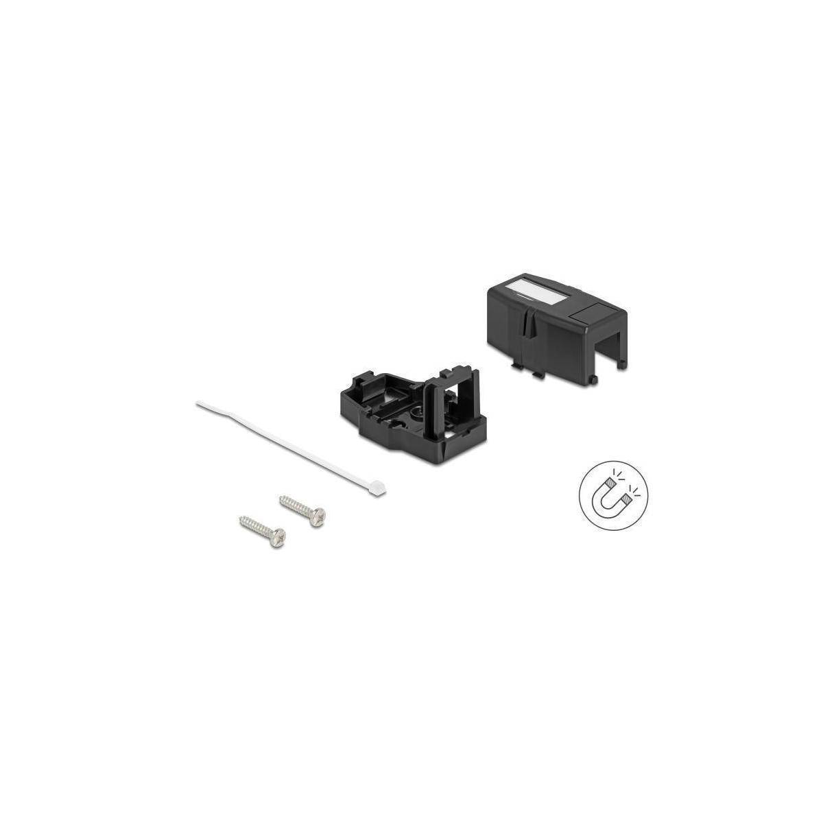 85840 - Keystone Leergehäuse 1 Port mit magnetischer Unterseite, schwarz