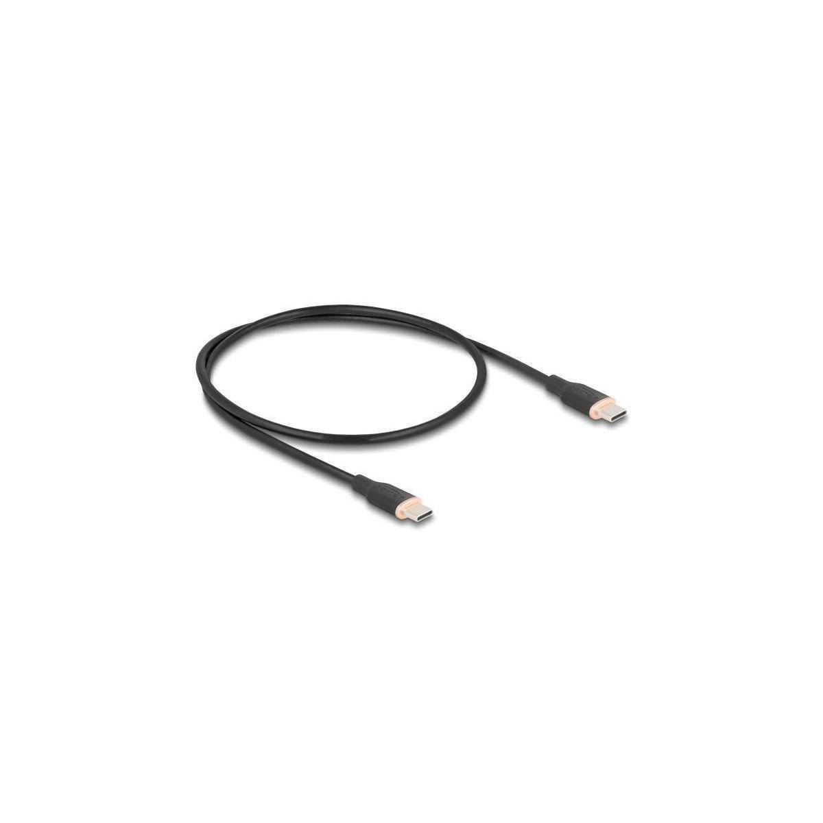 81237 - USB 2.0 Kabel USB Type-C Stecker zu Stecker PD 3.0 60 W 0,5 m schwarz Sil