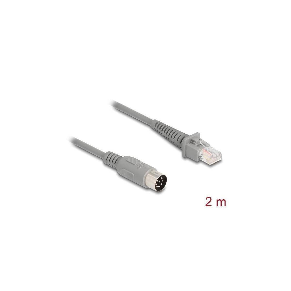 90167 - Kabel RJ50 Stecker zu DIN 8 Pin Stecker 2 m grau