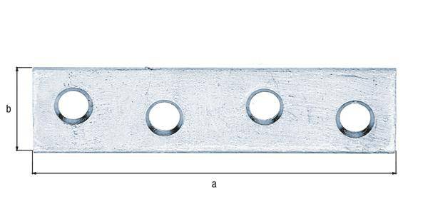 Metallstab mit drei gleichmäßig entlang seiner Länge verteilten Löchern.