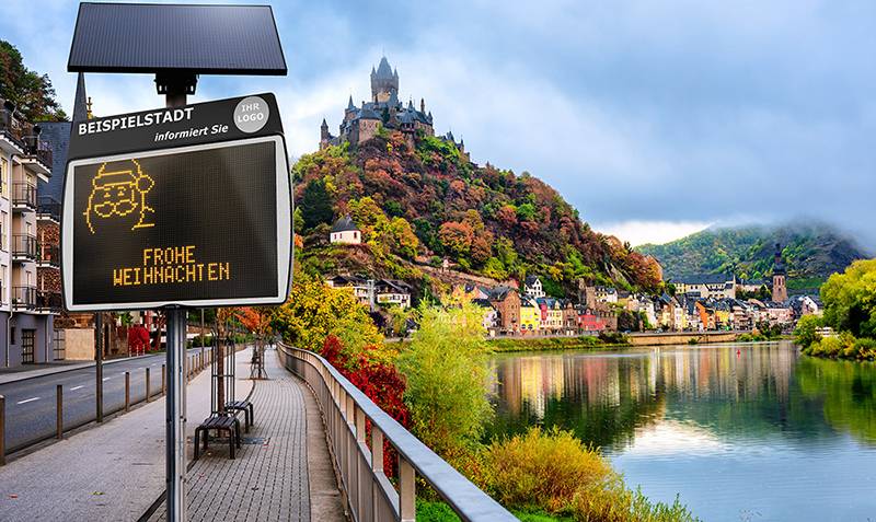 Digitale Solar-LED-Informationstafel EVOCITY, 96 cm x 64 cm