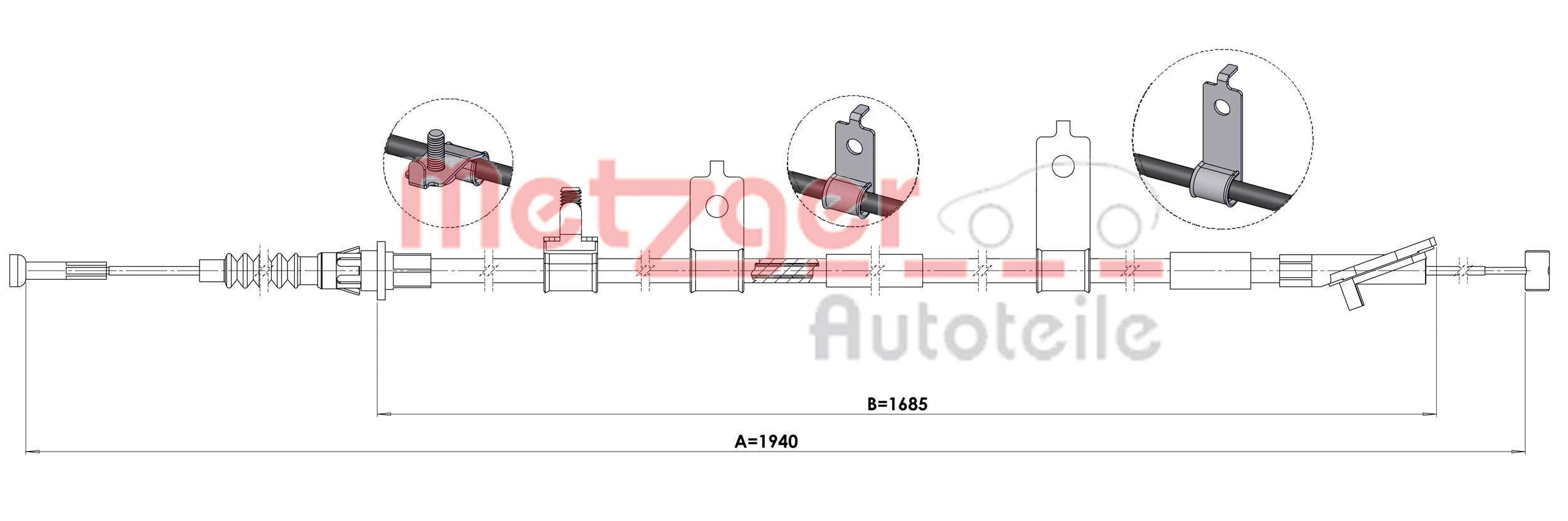 Metzger 1.MA006 Seilzug, Feststellbremse