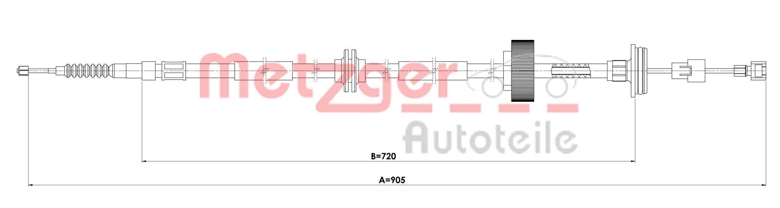 Metzger 1E.BW007 Seilzug, Feststellbremse