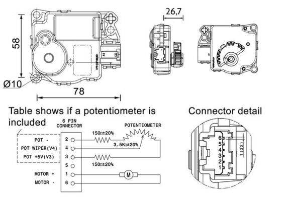 Mahle AA58000P Stellelement, Mischklappe