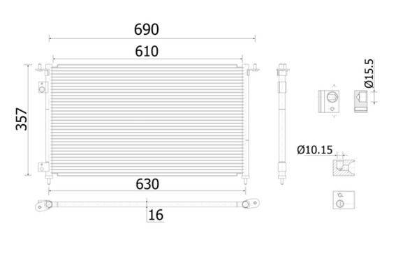Mahle AC909000S Kondensator, Klimaanlage
