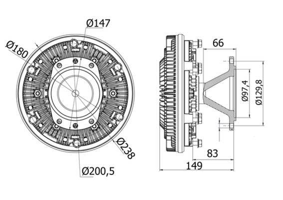 Mahle CFC8000S Kupplung, Kühlerlüfter