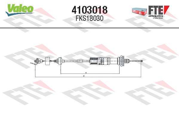 Valeo 4103018 Seilzug, Kupplungsbetätigung