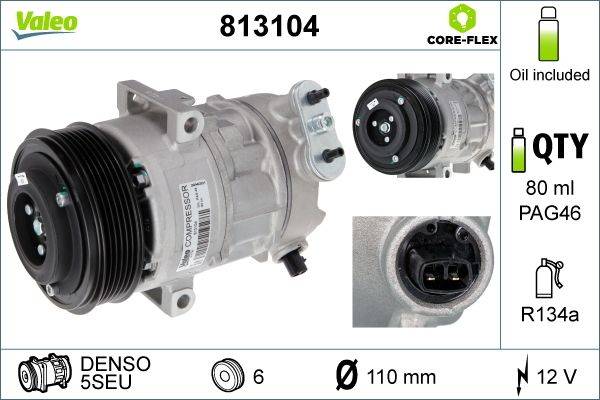 Valeo 813104 Kompressor, Klimaanlage