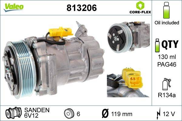 Valeo 813206 Kompressor, Klimaanlage