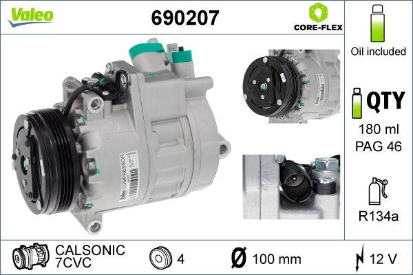 Valeo 690207 Kompressor, Klimaanlage