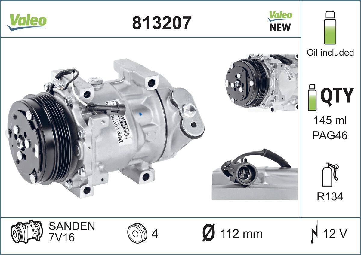 Valeo 813207 Kompressor, Klimaanlage