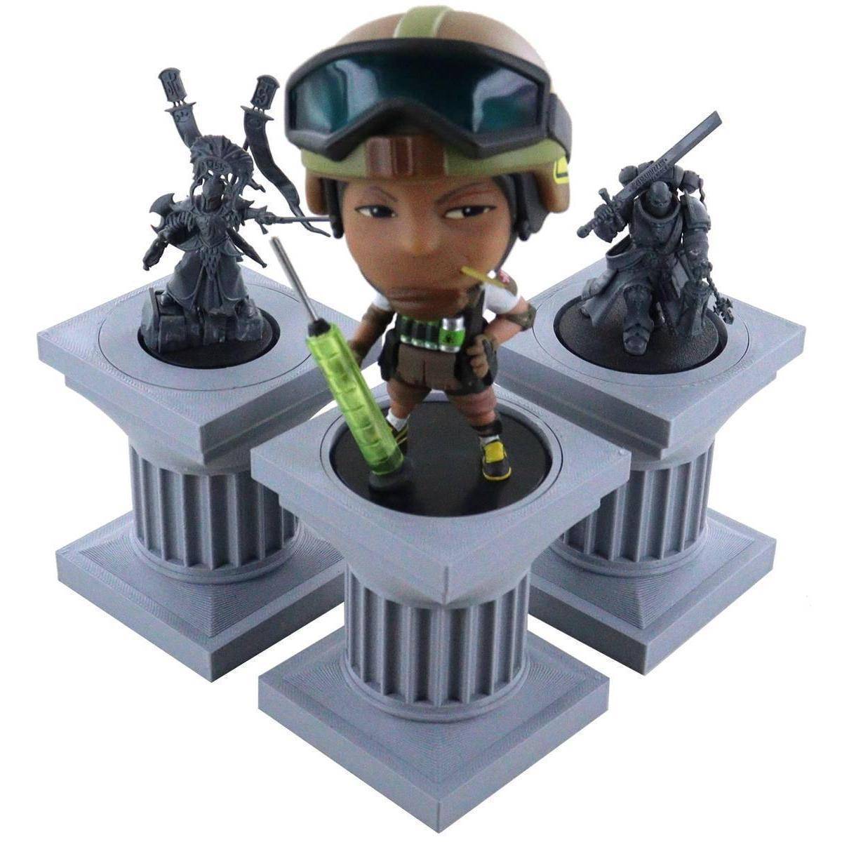 ORG200 - 3er Set Figurensäulen mit Adapterringen für Miniaturen auf 32 40 50 m