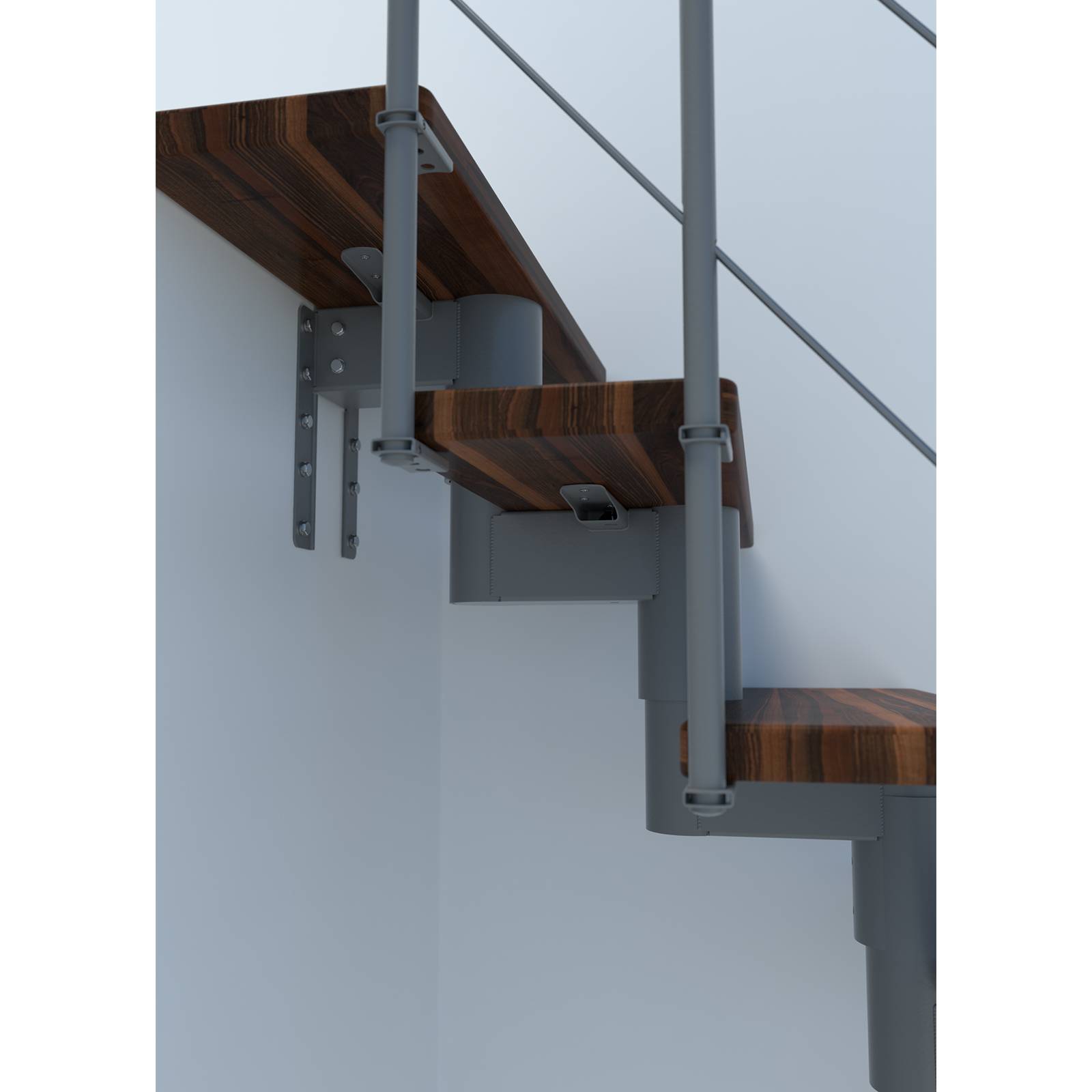 Minka Mittelholmtreppe Comfort Top 37 - 312cm Geschosshöhe Walnuss Grau