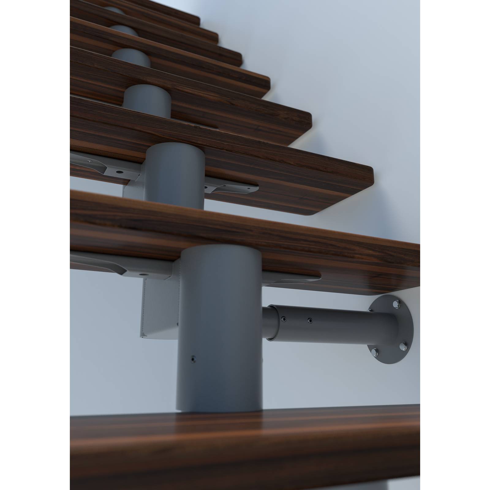 Minka Mittelholmtreppe Comfort Top 37 - 312cm Geschosshöhe Walnuss Grau