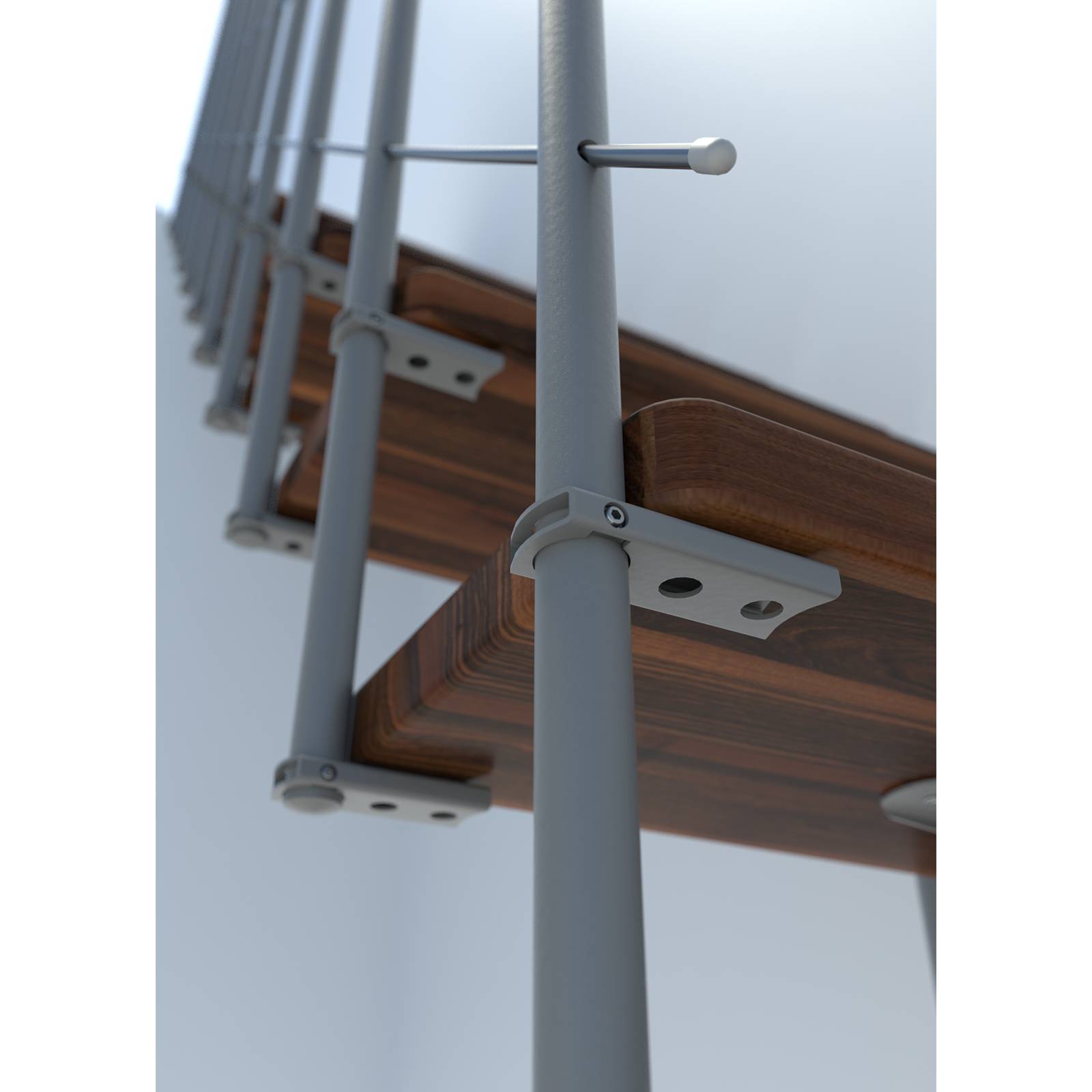Minka Mittelholmtreppe Comfort Top 37 - 312cm Geschosshöhe Walnuss Grau
