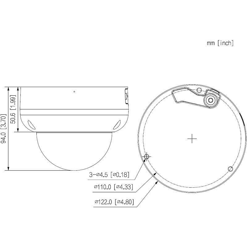 Dahua IPC-HDBW3449RP-ZAS-IL IP-Kamera 4MPx T/N IR, 4 MegapixelDome Kamera | Blickwinkel:104° - 29° (Objektiv-Brennweite