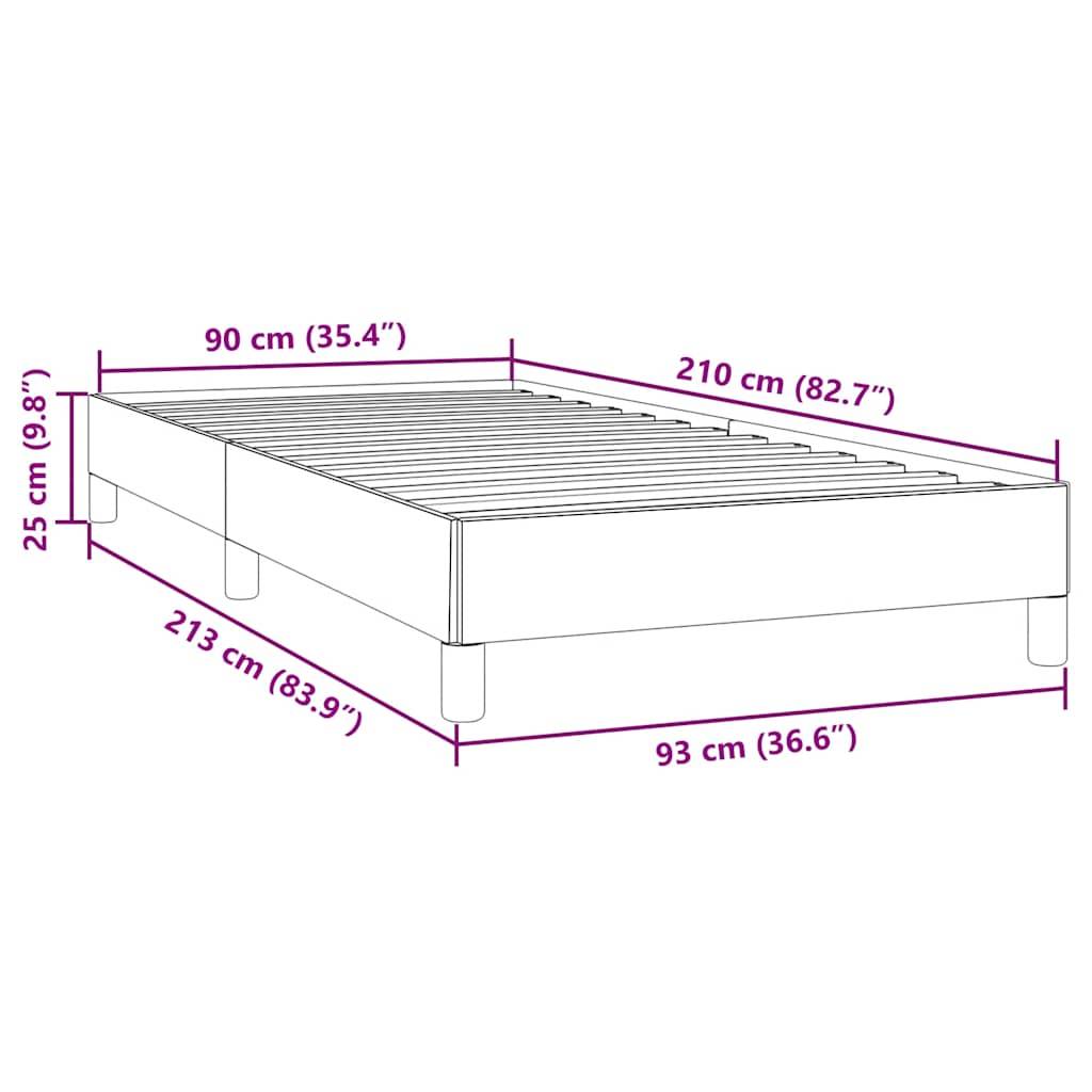 vidaXL Boxspringbett ohne Matratze Dunkelgrau 90x210 cm Samt