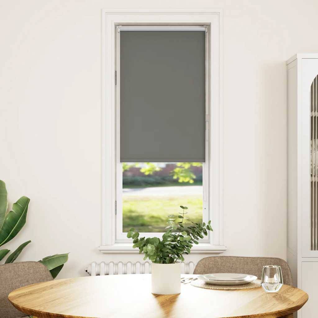 vidaXL Verdunkelungsrollo Grau 50x175 cm Stoffbreite 45,7 cm Polyester