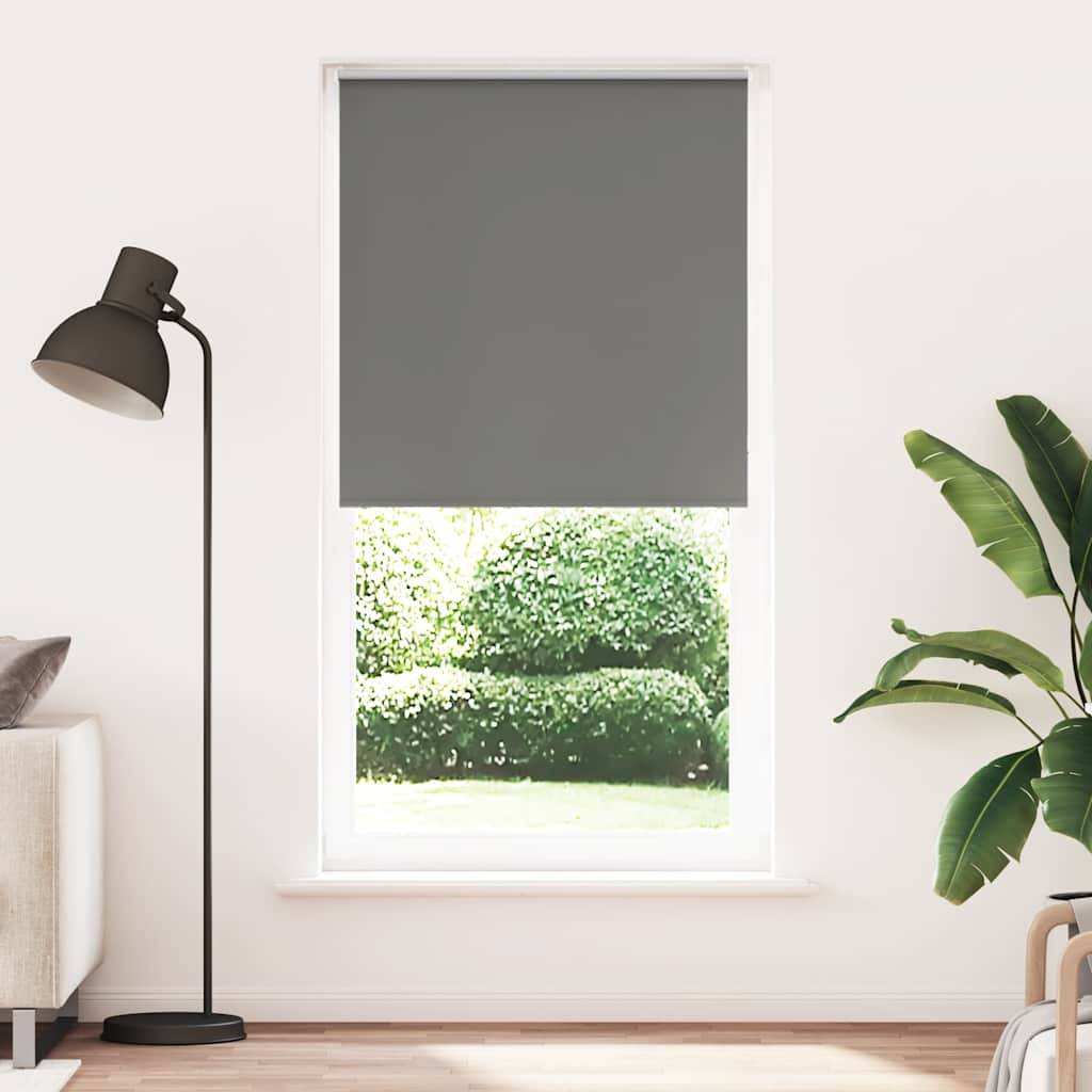 vidaXL Verdunkelungsrollo Grau 90x210 cm Stoffbreite 85,7 cm Polyester