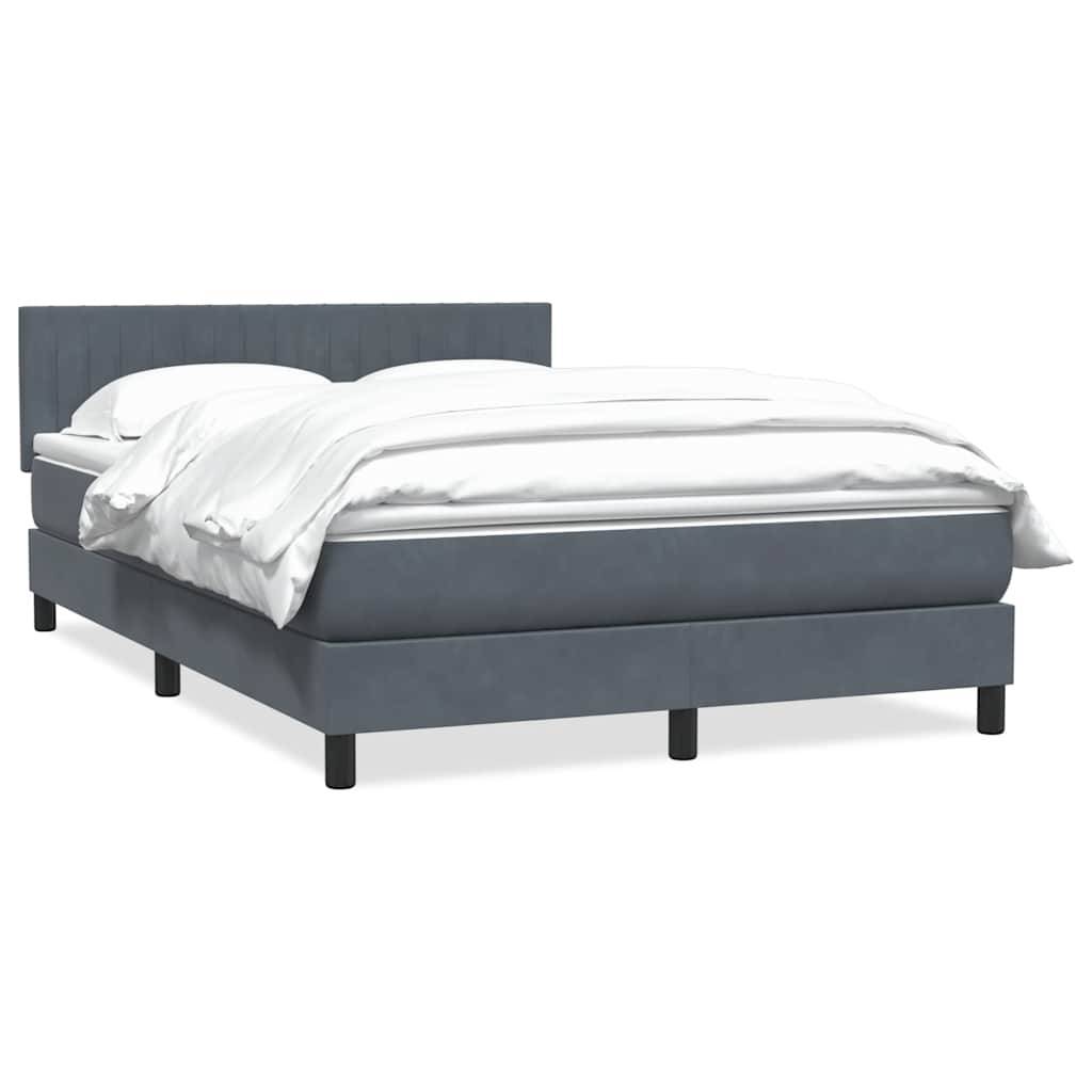 vidaXL Boxspringbett mit Matratze Dunkelgrau 160x210 cm Samt