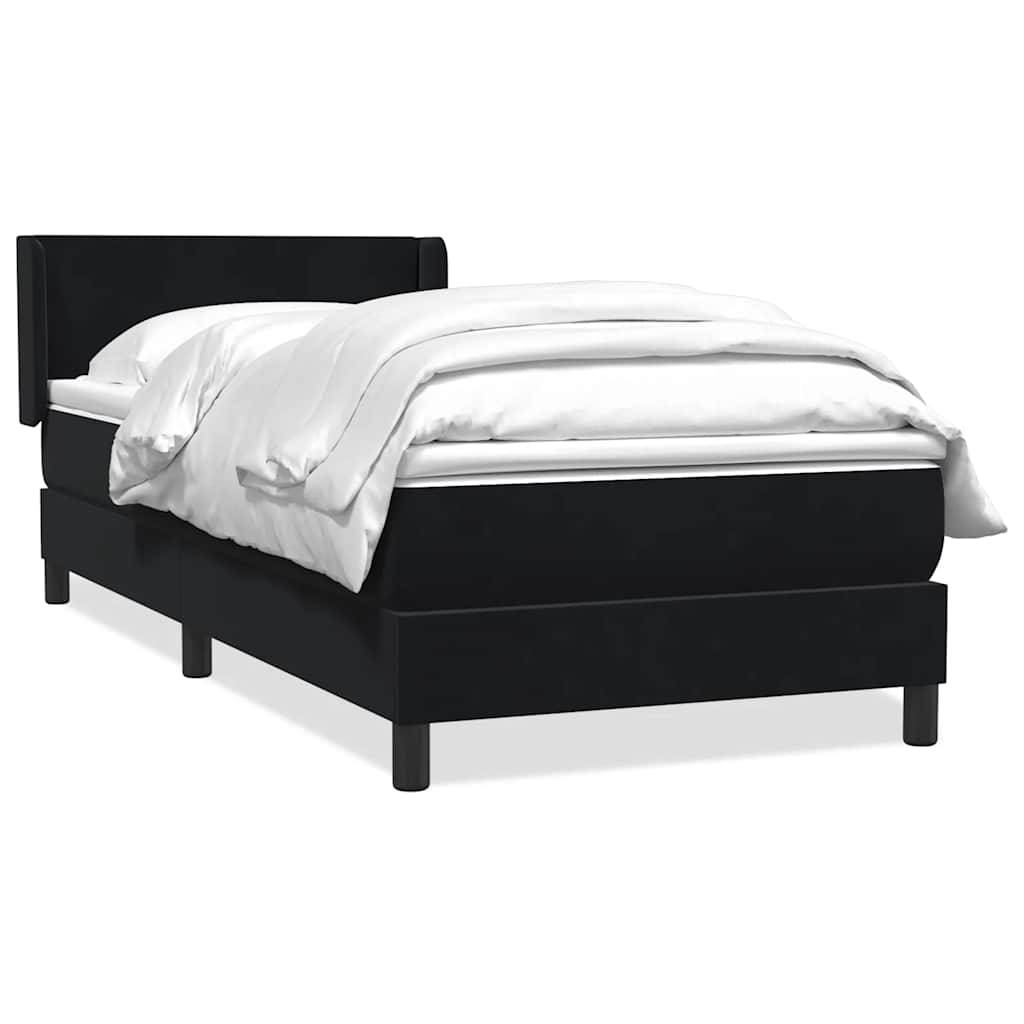 vidaXL Boxspringbett mit Matratze Schwarz 90x210 cm Samt