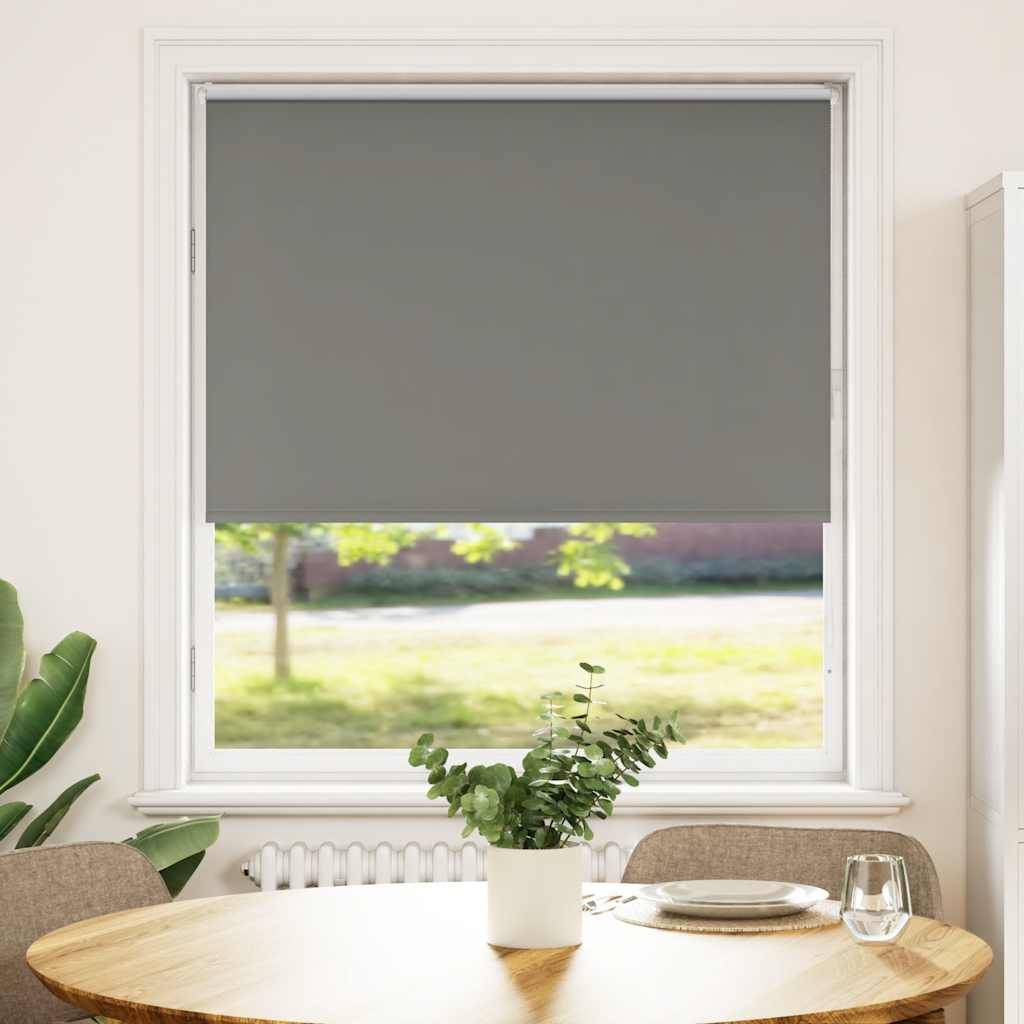 vidaXL Verdunkelungsrollo Grau 95x150 cm Stoffbreite 90,7 cm Polyester
