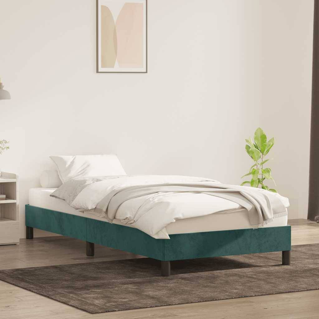 vidaXL Bettgestell ohne Matratze Dunkelgrün 80x210 cm Samt