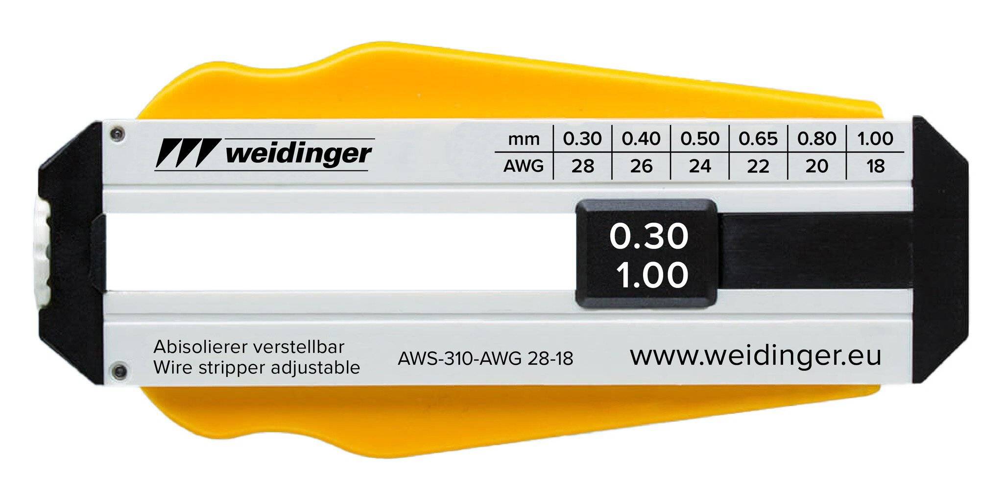 Abisolierer für AWG 28-18, verstellbar, für PVC- und PTFE-Drähte, Ø 0,3 - 1,0 mm