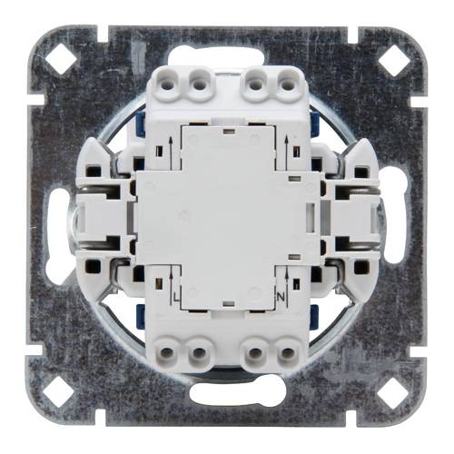 KOPP 508600001 - Unterputz Kontrollschalter-Sockel (Aus-/Wechselschalter | 250V | 10AX | IP20) - aluminium