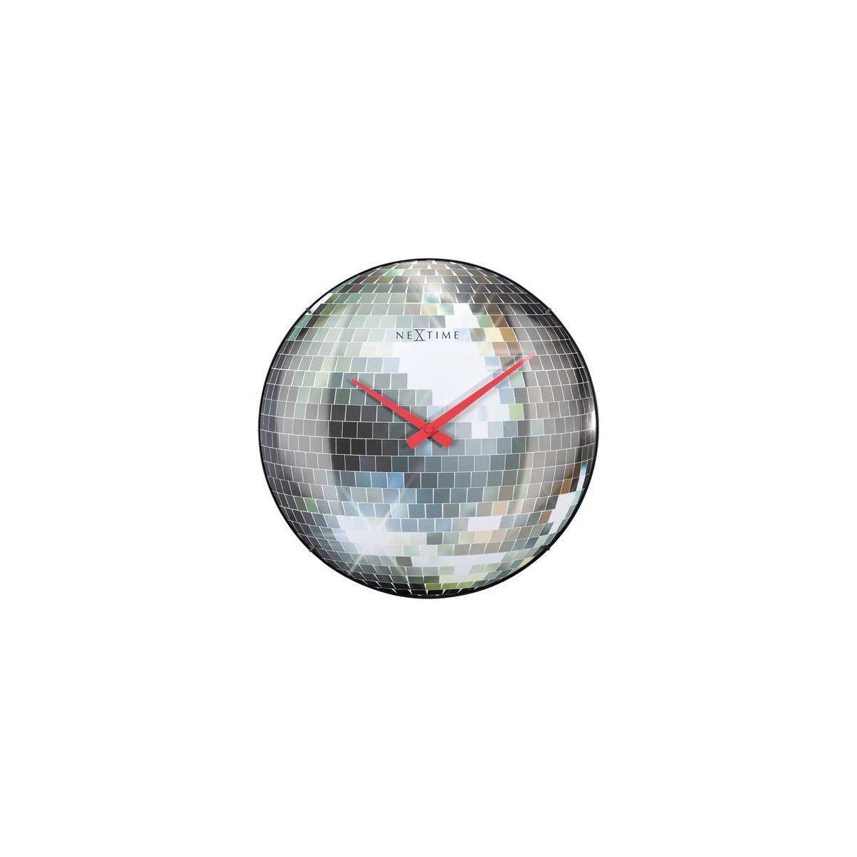 "Disco Ball" - Wanduhr, Ø 35 cm, silber