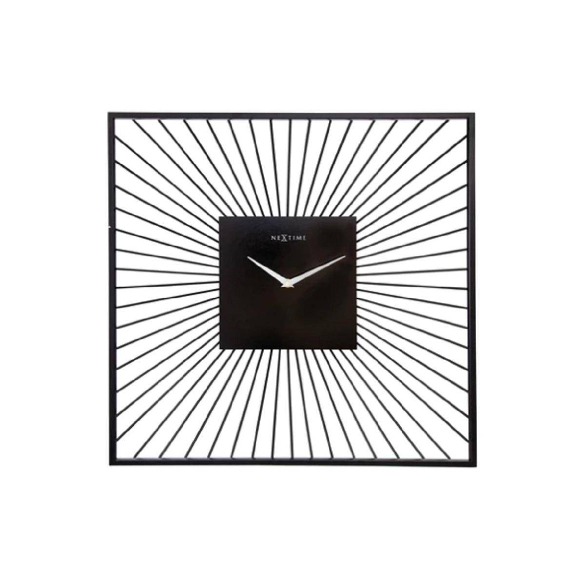 3303ZW - Wanduhr "Vasco Square", Lautlos, Schwarz, Metall, 45x45x15 cm