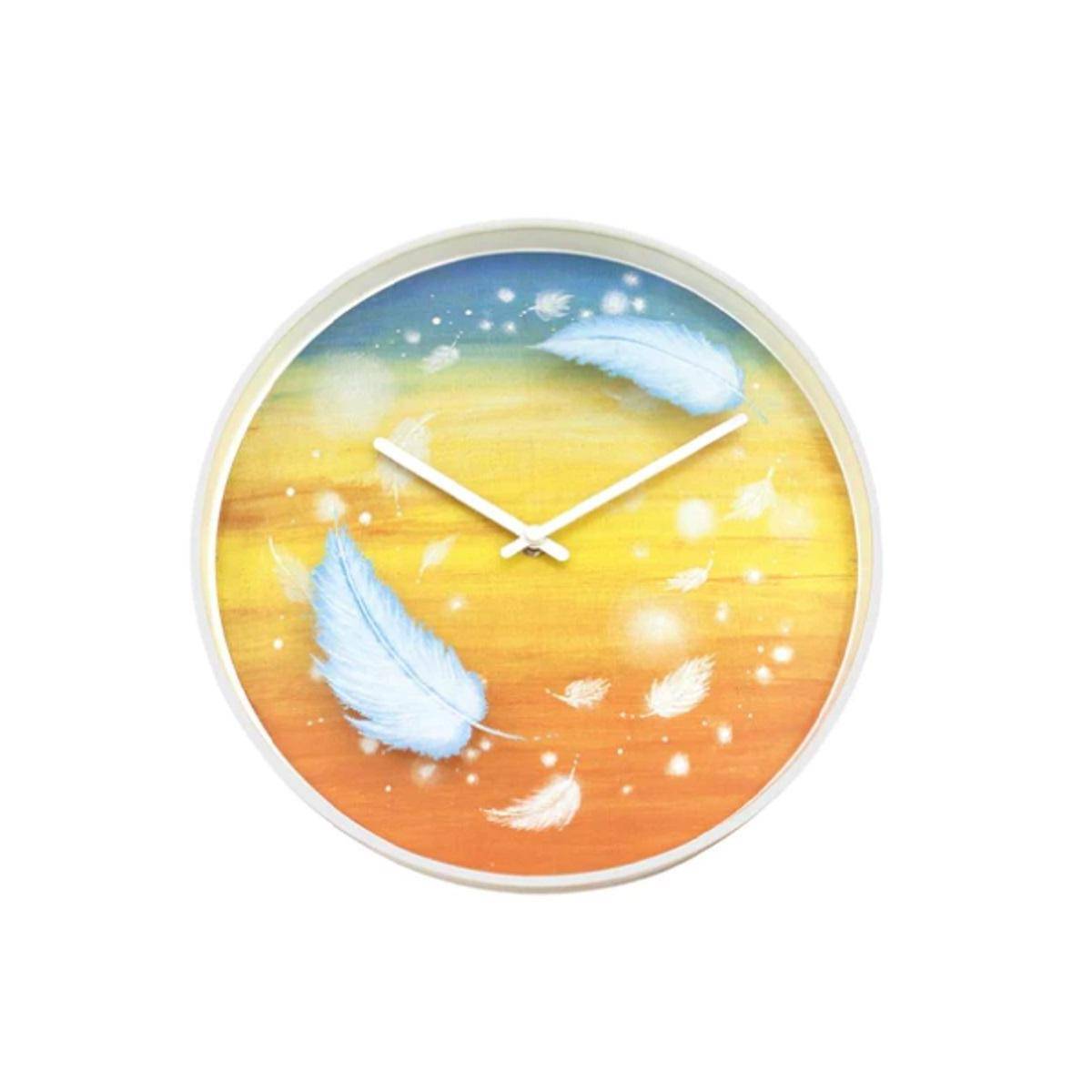 3311 - Wanduhr "Feathers", Lautlos, Mehrfarbig, Kunststoff , 30 cm