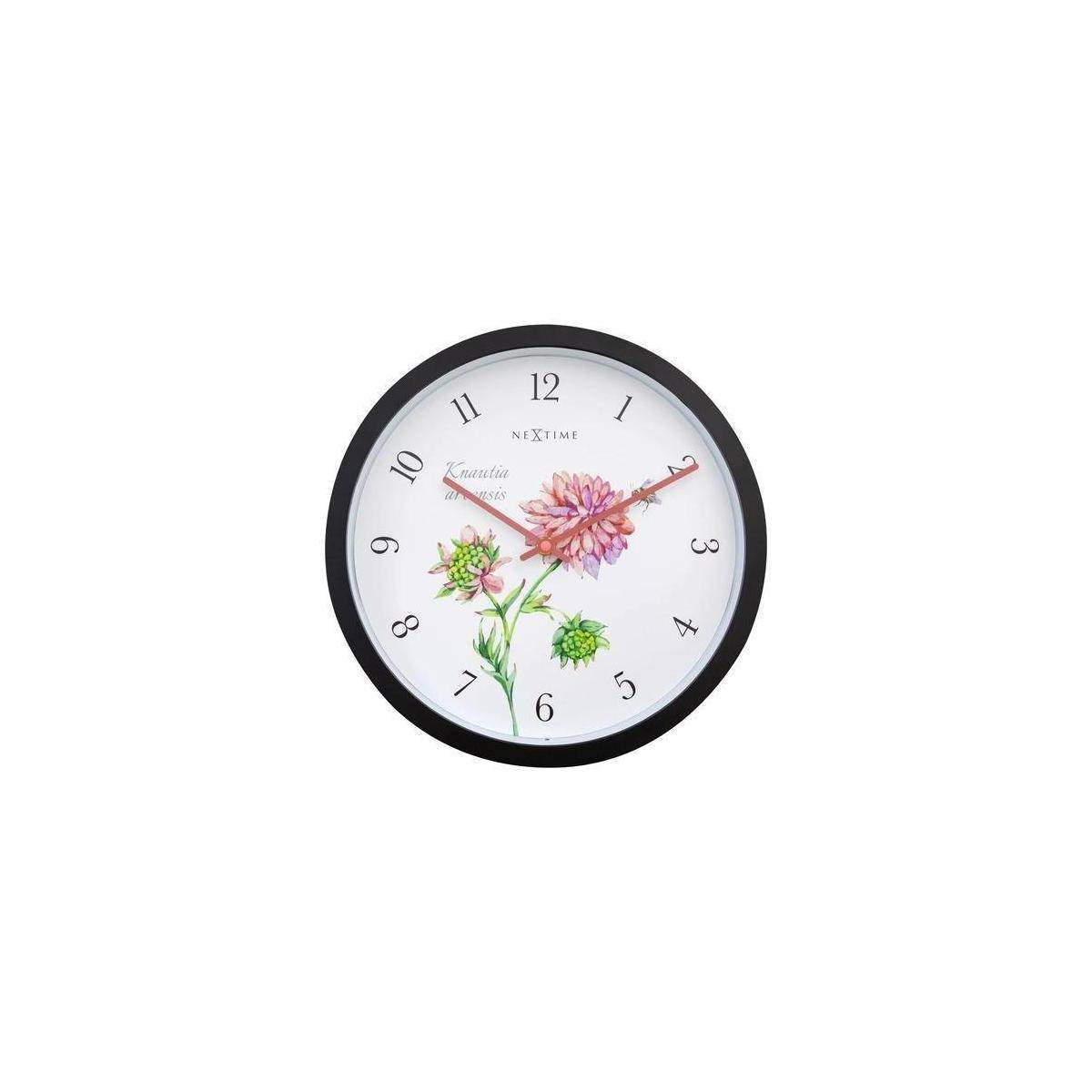 "Knautia" - Wanduhr, Ø 30,5 cm, schwarz