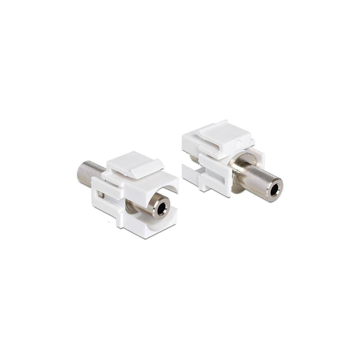 86322 - Keystone Modul Klinkenbuchse 3,5 mm 3 Pin zu Klinkenbuchse 3,5 mm 3 Pin weiß