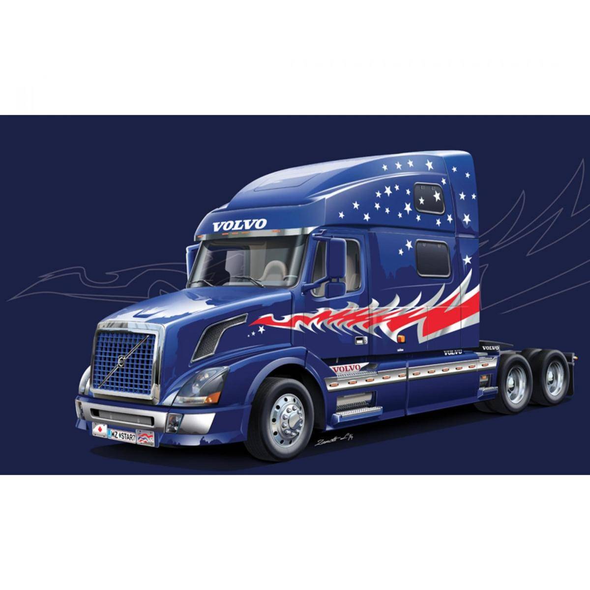 Modellbausatz,1:24 Volvo VN 780 Zugmaschine (3Achs)