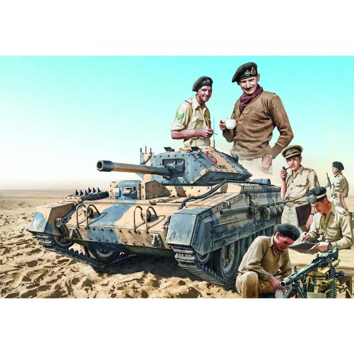 Modellbausatz,1:35 Brit. Crusader Mk.III m. Besatzung