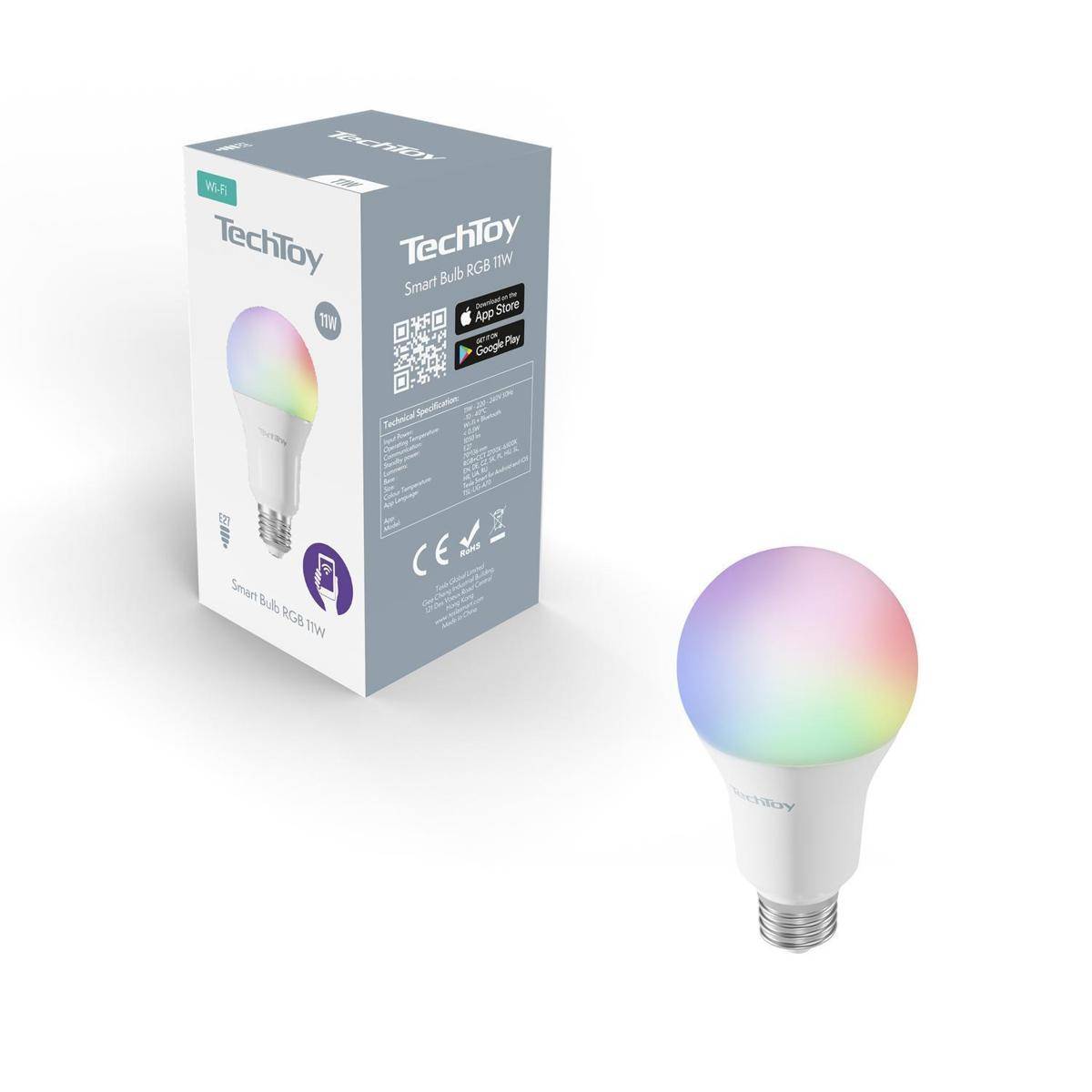 TSLLLIG-A70 - TechToy Smart Bulb RGB 11W E27 Wi-Fi