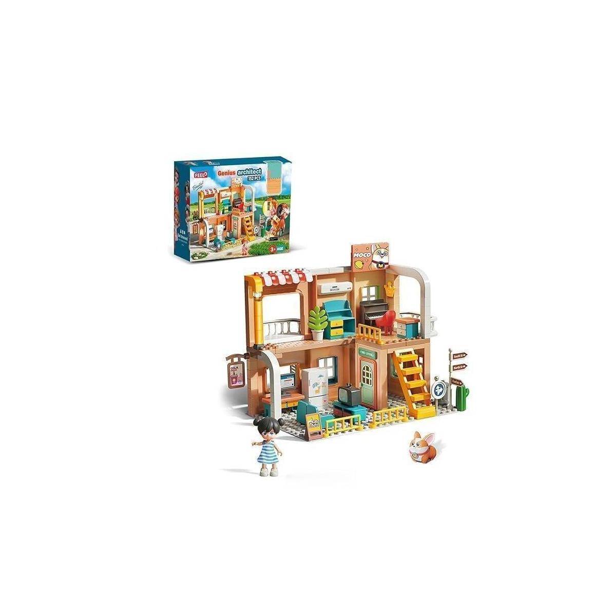 FL1806 - 1806 Puppenhaus: Stadtvilla - große Klemmbausteine