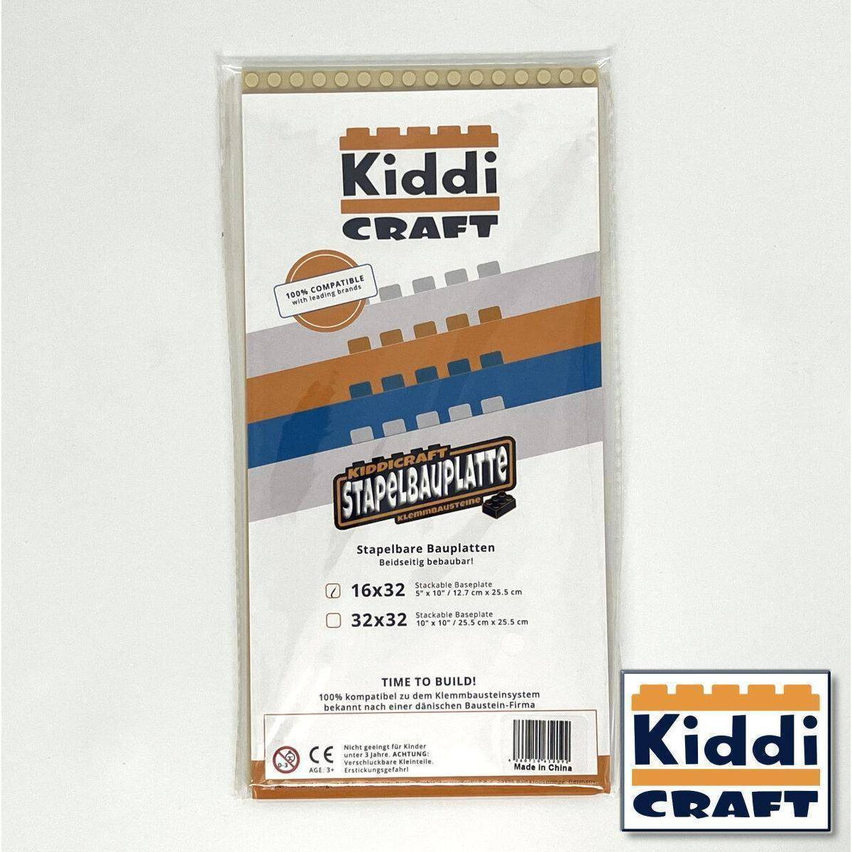 KC16TSA - Kiddicraft Stackable Baseplate 16 x 32 Noppen (12,7 x 25,5cm) Tan