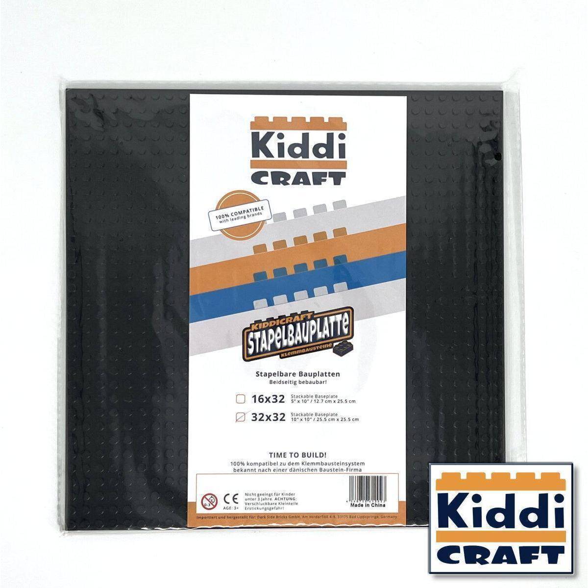 KC32BKSA - Stackable Baseplate 32 x 32 Noppen (25,5 x 25,5cm) Schwarz